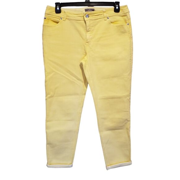 Chico's Denim - Chico’s Women’s So Slimming Girlfriend Slim Leg Ankle Jeans 1 Yellow